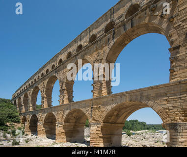 Pont du Gard, aqueduc Romain ancien, vers-pont-du-gard, languedoc-roussillon, france Banque D'Images