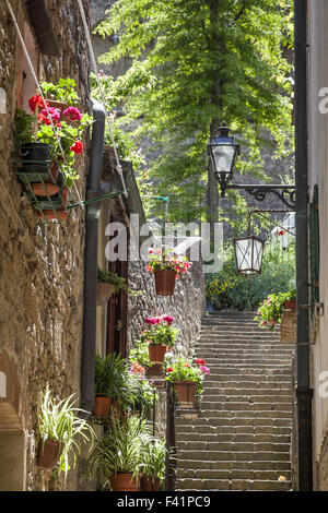 Volterra, vieille ville lane, Toscane, Italie Banque D'Images