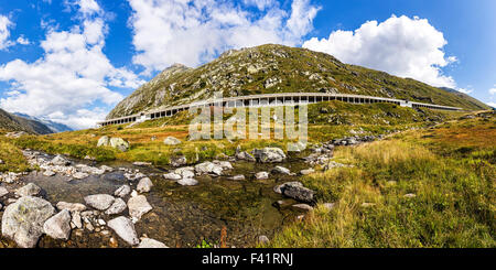 Tremola, col du Gothard road, Canton d'Uri, Suisse Banque D'Images