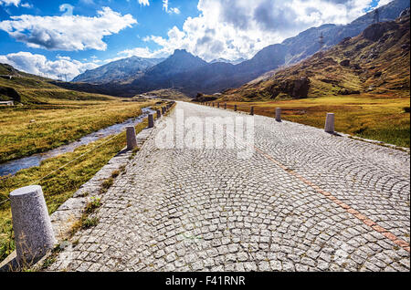 Tremola, col du Gothard road, Canton d'Uri, Suisse Banque D'Images