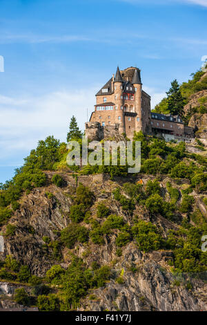 Burg Château Gutenfels au-dessus de Kaub, Mittelrhein oder Rhin moyen, Allemagne Banque D'Images