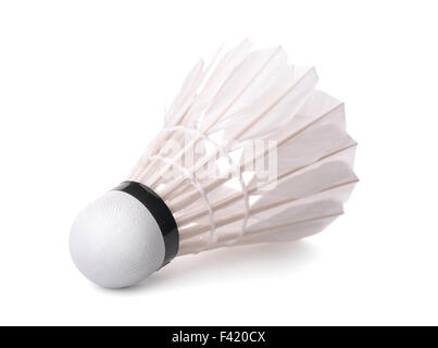 Le joueur de badminton isolated on white Banque D'Images