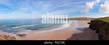 Gwithian Godrevy Lighthouse Beach et à Cornwall, UK Banque D'Images