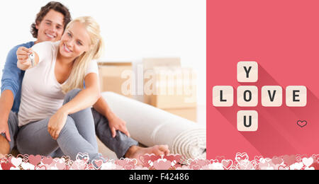 Image composite de cute couple Saint-Valentin Banque D'Images