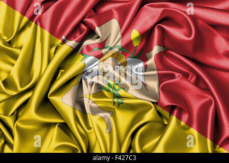 L'oeil drapeaux - drapeau de la Sicile Banque D'Images