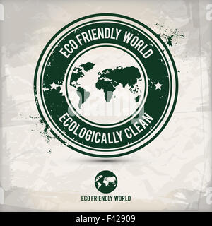 Eco alternative des timbres du monde sur fond texturé Banque D'Images