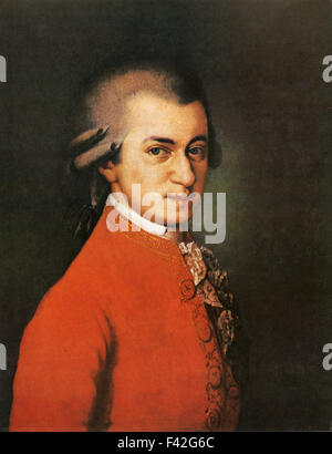 WOLFGANG Amadeus Mozart (1756-1791) compositeur autrichien à propos de 1780 du portrait par Johann Croce. Banque D'Images