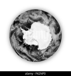 L'Antarctique sur la planète Terre isolé sur fond blanc. Surface de la planète très détaillées. Éléments de cette image b meublé Banque D'Images