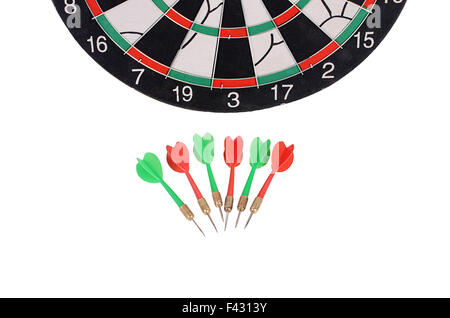 Fléchettes isolé sur fond blanc Banque D'Images
