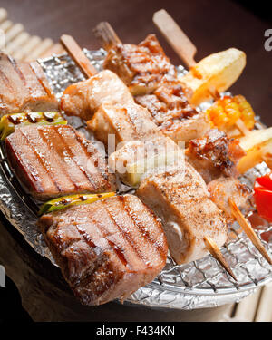 La viande brochettes japonais Banque D'Images