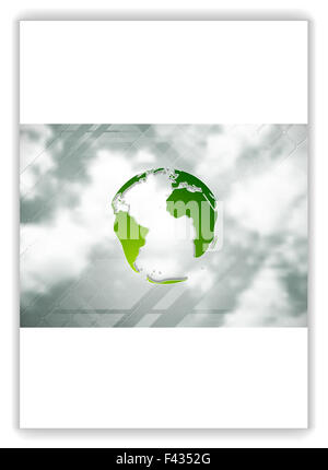 Eco globe sur fond de ciel. Flyer design Banque D'Images