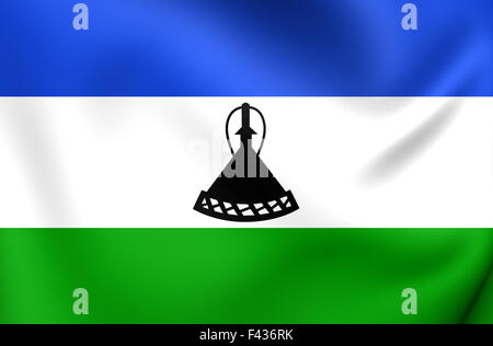 Drapeau du Lesotho. Close Up. Banque D'Images