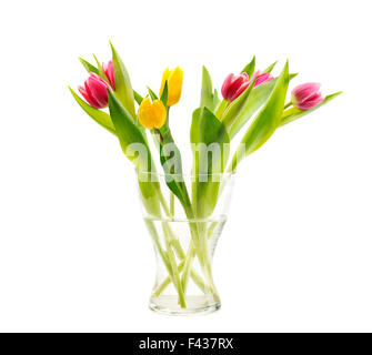 Bouquet de tulipes dans le vase Banque D'Images