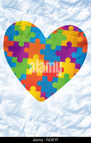 Image composite du cœur de la sensibilisation à l'autisme Banque D'Images