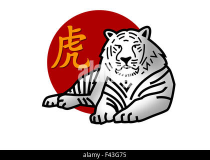 Signe du Zodiaque chinois pour l'année du tigre Banque D'Images