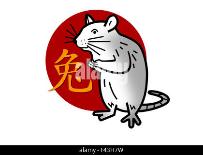 Signe du Zodiaque chinois pour l'année du rat Banque D'Images