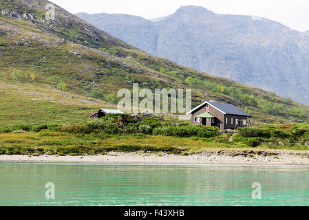 Maison sur montagne en Norvège Banque D'Images