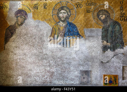 La Deesis en mosaïque de Sainte-sophie, Istanbul Banque D'Images