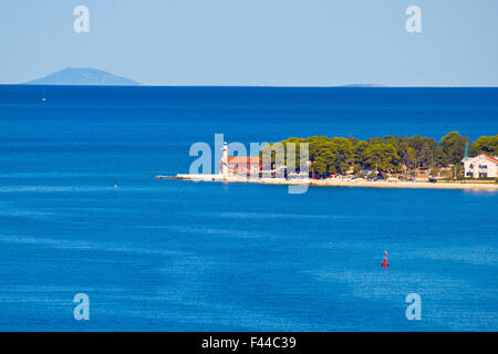 Phare de Puntamika Zadar vue aérienne Banque D'Images