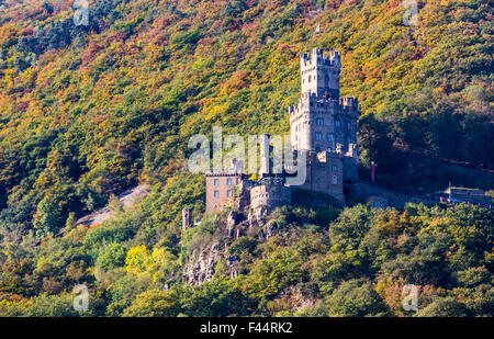 Burg château Sooneck, dans Niederheimbach, Rheingau, Patrimoine Mondial de l'UNESCO de la vallée du Haut-Rhin moyen Banque D'Images