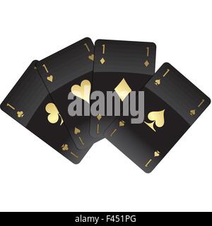 Les cartes or et noir Illustration de Vecteur