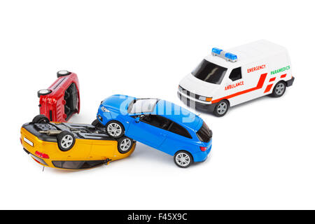 Petites voitures et Crash voiture ambulance Banque D'Images