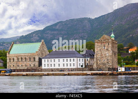 Ancienne forteresse dans Bergen Norvège Banque D'Images