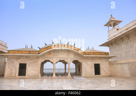 Palais de marbre blanc, fort d'Agra, Inde Banque D'Images
