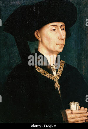 Rogier van der Weyden - Portrait de Philippe le Bon, duc de Bourgogne 1445 Banque D'Images