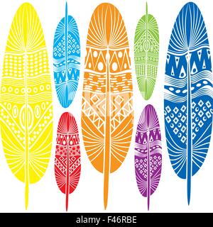 Plumes d'ornement stylisé. Vector illustration Illustration de Vecteur