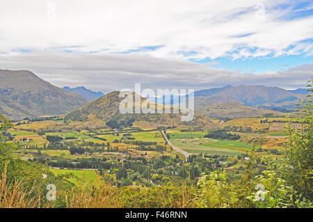 De l'herbe avec fond de montagne Banque D'Images