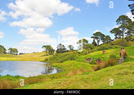 Hobbiton, Shire, Nouvelle-Zélande Banque D'Images