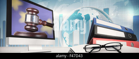 Image composite de l'écran de l'ordinateur Banque D'Images