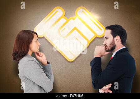 Image composite de concentrer businesswoman Banque D'Images