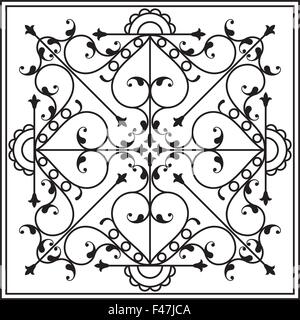 Porte en fer forgé, clôture, porte, fenêtre, Grille, garde-corps Design Vector Art Illustration de Vecteur