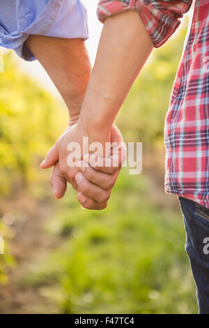 Vue rapprochée de couple holding hands Banque D'Images