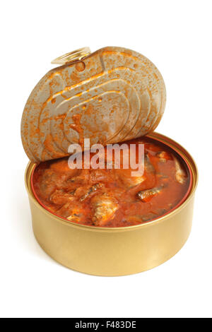 Les conserves de poisson en sauce tomate Banque D'Images