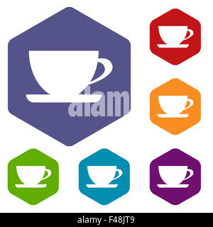 Tasse rhombus icons Banque D'Images