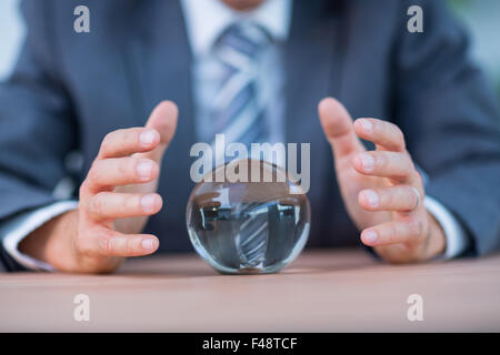 Les prévisions d'affaires d'une boule de cristal Banque D'Images