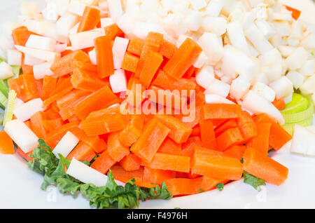 Variétés de légumes hachés Banque D'Images