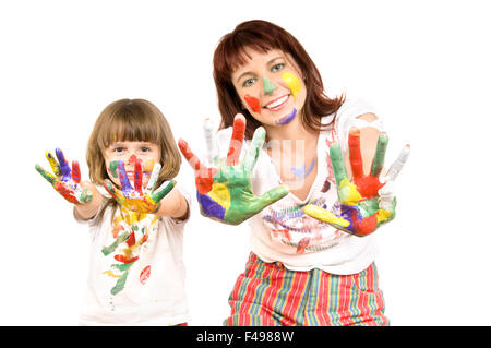 Mère avec sa fille Banque D'Images