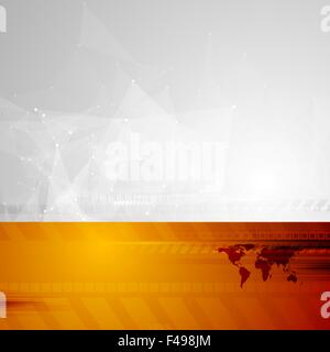 Arrière-plan de haute technologie à faible et poly world map Banque D'Images