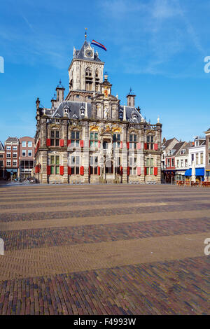 L'Hôtel de ville (Stadhuis) (1618) sur le Markt, Delft, Pays-Bas Banque D'Images