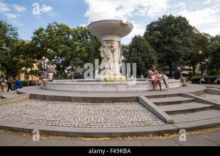 WASHINGTON, DC - 8 août, 2015 : Avis de fontaine à Dupont Circle, à Washington DC. Banque D'Images