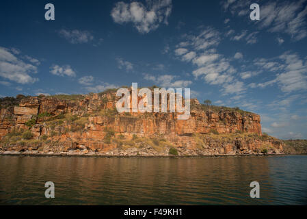 Falaises de grès, le Roi George River, Kimberley, en Australie occidentale. Banque D'Images