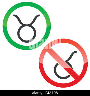 Autorisation jeu de signes taureau Banque D'Images