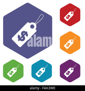 Tag Dollar rhombus icons Banque D'Images