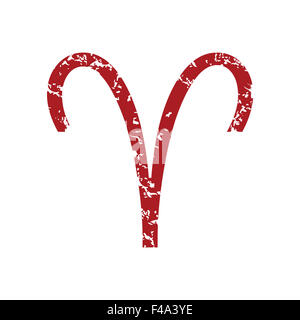 Grunge rouge logo Bélier Banque D'Images