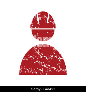 Grunge rouge Logo de travail Banque D'Images