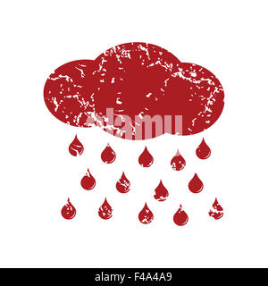 Logo pluie rouge grunge Banque D'Images